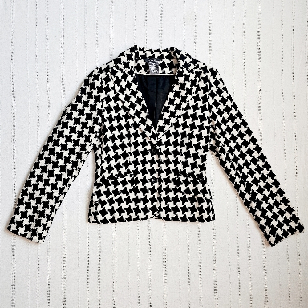 George By Mark Eisen Vintage Wool Blend Front Button Fully Lined Blazer 4